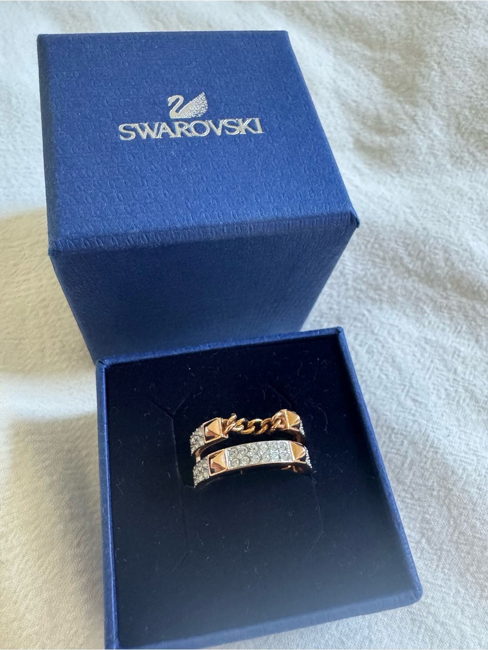 Swarovski Rose Gold and Clear Crystal Pavé Ring